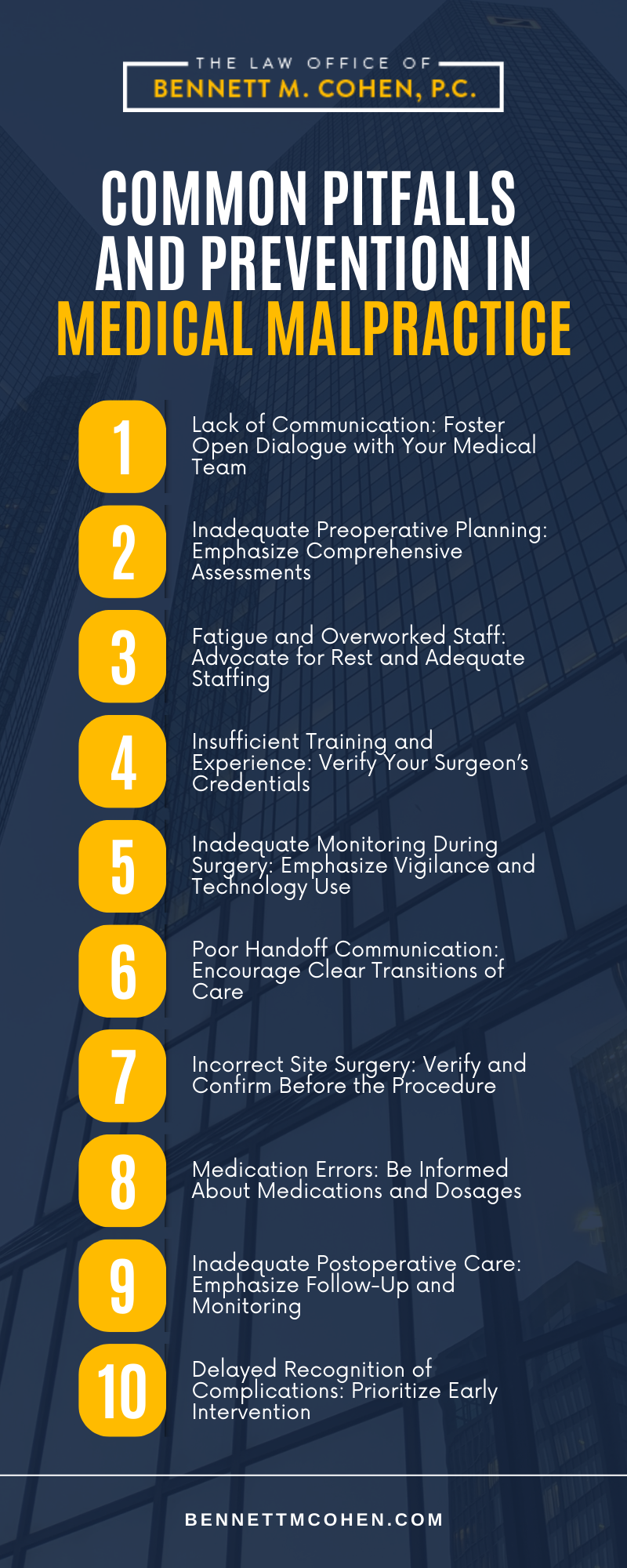 Common Pitfalls And Prevention In Medical Malpractice Infographic